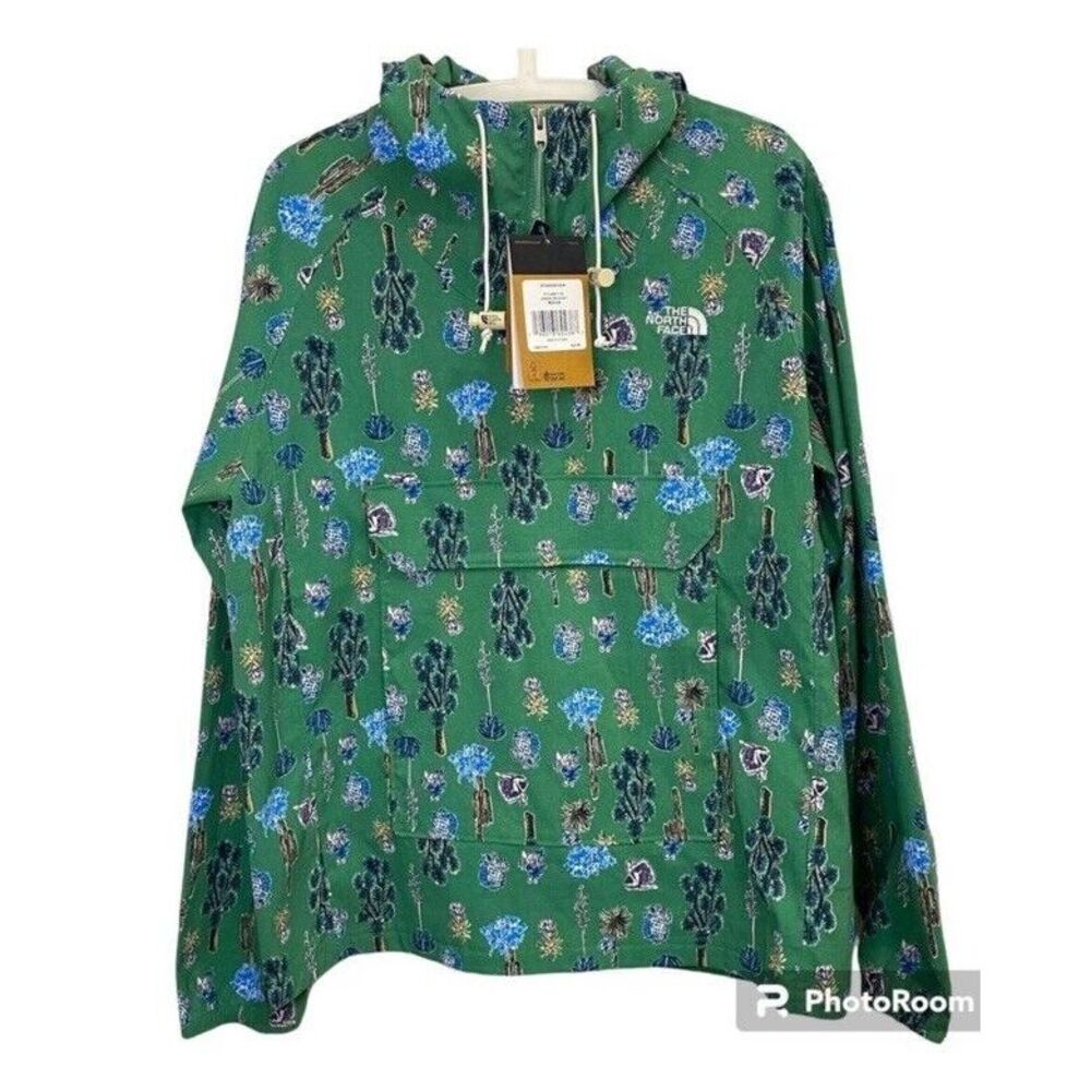 THE NORTH FACE CLASS V FANORAK PULLOVER JACKET Men's Size 2XL GREEN CACTUS PRINT